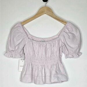 Sunday Best Aritzia Women’s Lilac Pink Smocked Blouse